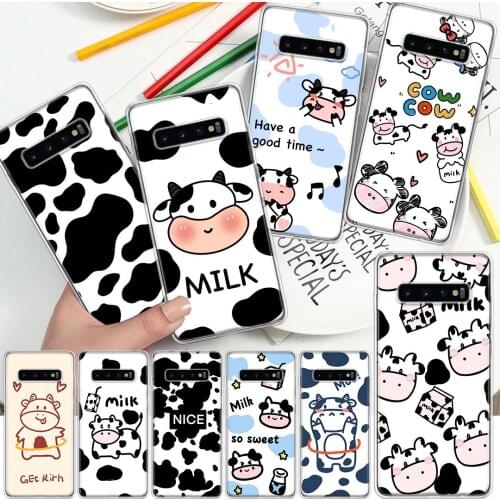 Dairy Cattle Cow Speckle Cute Phone Case For Samsung Galaxy A51 A71 A70 A50 A40 A30 A21 A20E A10S A41 A01 A6 A7 A8 A9 Plus + Sof