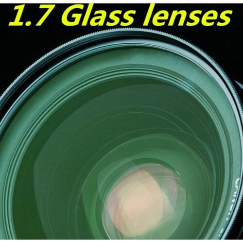 Glass lens 1.7 high refraction green film aspherical lens high-definition ultra-thin high myopia prescription lens
