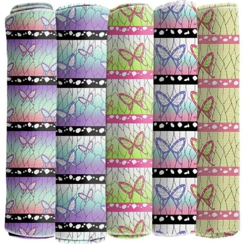 Kimetsu No Yaiba Cartoon Printed Bubble Cloth Beautiful Anime Character Fabric 50*145cm for DIY Hair Bow Bag Material Hademade