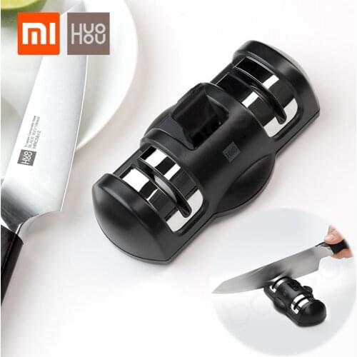 2019 Xiaomi Mijia Huohou Knife Sharpener 2 Stages Double Wheel Sharpener Whetstone Sharpener Tool for Kitchen Knife