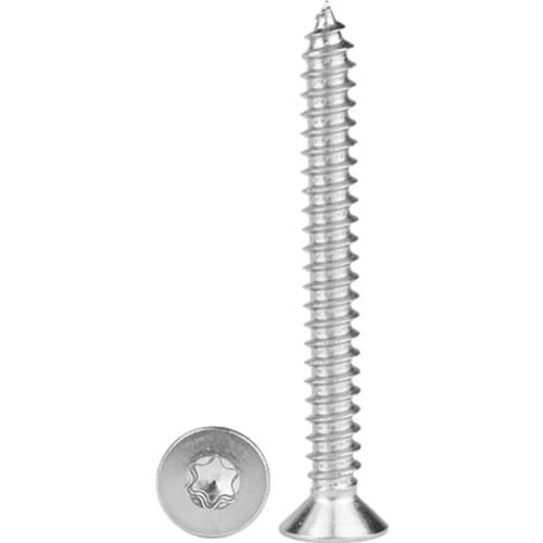 30pcs M3.9 stainless steel Torx countersunk anti-theft screw T&TX flat without column self-tapping bolt GB2670.2 9.5mm-30mm L