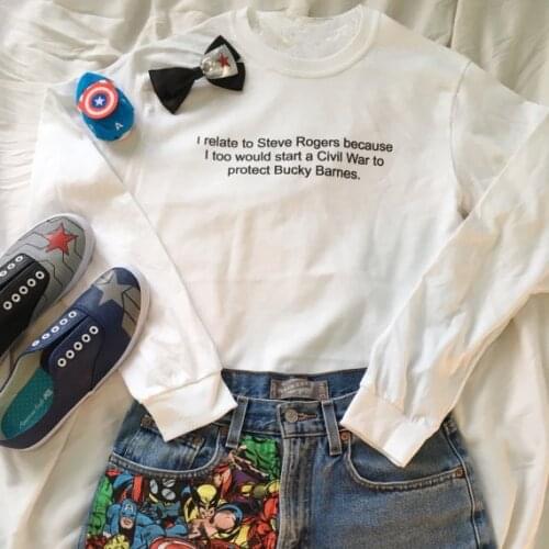 I relate to steve Rogers Letter Print Tumblr Sweatshirt Women Fashion Long Sleeve Harajuku Hoodies Pullovers Tops Drop Shipping