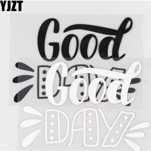 YJZT 14.6×10CM Modern Fashion Accessories Vinyl Decal Car Sticker Good Day Word Decor Black/Silver 4C-0517