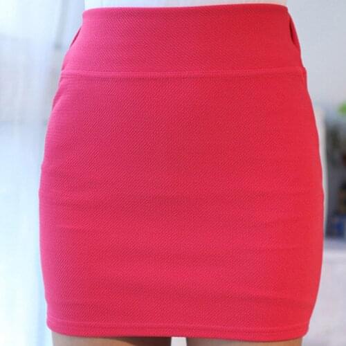 Women Lady Solid Color Slim Elasticity Short Skirt Fashion for Summer Party AC889