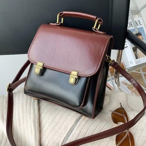 Female Pu Leather Woman Backpack Fashion Small School Bag for College Girls High Quality Leisure Double Shoulder Bag Sac A Dos