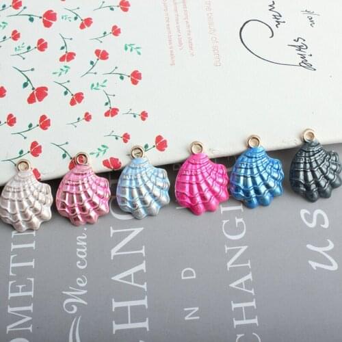 10pcs Colorful 17*22MM Seashell Enamel Charms Nautical Shell Pendants Jewelry DIY Accessories Earrings Bracelets Finding YZ586