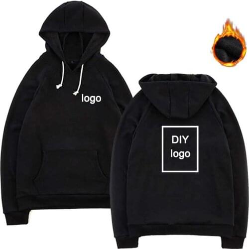 2019 Customized logo Print Hoodies sweatshirts men cotton long sleeve clothes cotton Unisex DIY Logo Streetwear DropShipping
