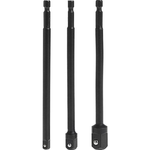 3 Pcs 150mm Socket Adapter Set Hex Shank To 1/4 3/8 1/2 Inch Impact Driver Drill Bits #1A10410