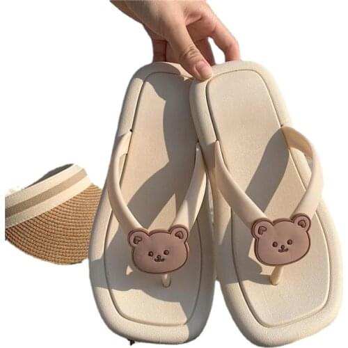 779ftxx Trendy New Fashion Seaside Vacation Beach Flip Flops Female Summer Cute Girl Heart Clip Sandals and Slippers