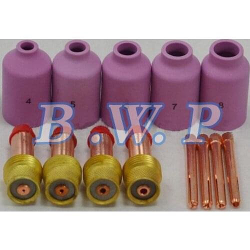 Alumina Nozzles 0.04"-1/8" Collets Gas Lens Bodies Fit TIG Welding Torch PTA DB SR WP 17 18 26, 18pcs