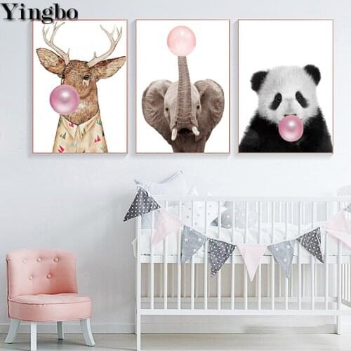 DIY Diamond Painting Panda Elephant Elk 5D Diamond Embroidery 3 Pcs Diamond Mosaic Rhinestone Cartoon children decor room art