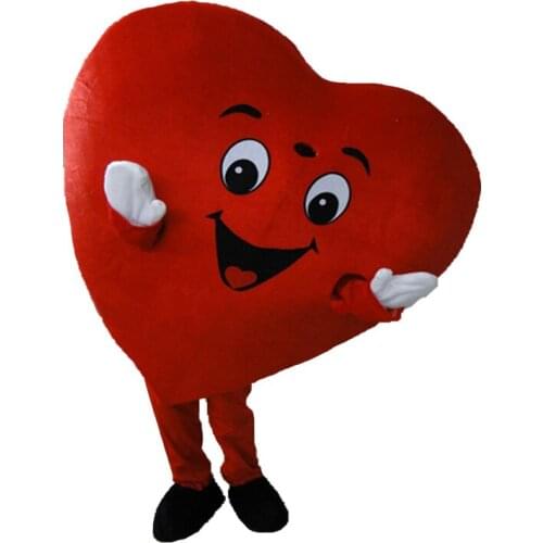 Red Heart of Adult Mascot Costume Adult Size Fancy Heart Mascot Costume
