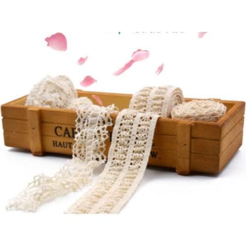 1m lace accessories wide hollow fabric elasticity white lace with cotton clothing decoration manual DIY cotton lace