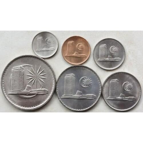 Parliament House First Edition Malaysia 1981-1987 1-50 Cents 1 Coin Full Set 6 Pieces Genuine Coins Real Original Coin