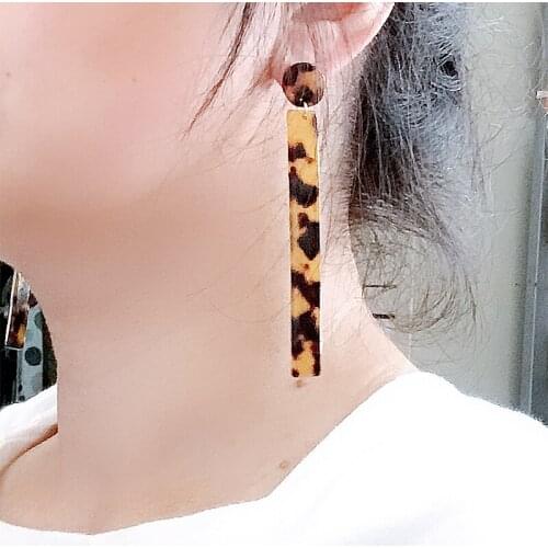 Fashion Women Acetate Geometric Irregular Oval Circle Ring Rectangle Long Earring Hanging Drop Dangle Ear Jewelry Accessories