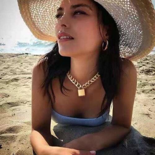 Fashion Personality Womens Necklace Creative Simple Punk Thick Chain Lock Key Pendant Clavicle Necklace 2021 Trend Party Gift