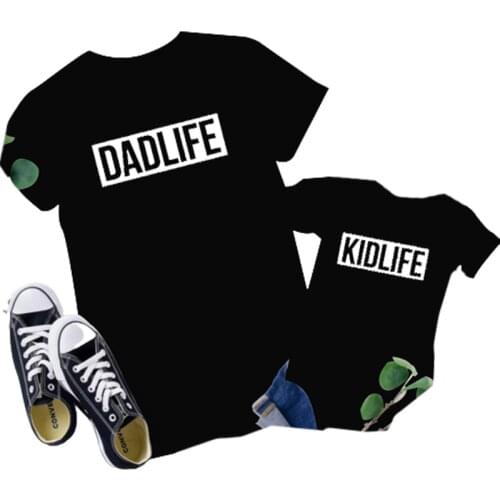 DAD LIFE KID LIFE Family Matching Outfits Daddy and Me Tshirts Father and Son Clothes Fathers Day Gift Baby Boy Summer Look