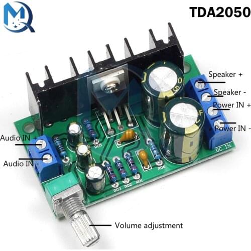 TDA2050 Amplifier Board DC 12-24V 5W-120W 1 One Channel Mono Audio Power Amplifier Board Module 1-Channel 60*35*40mm