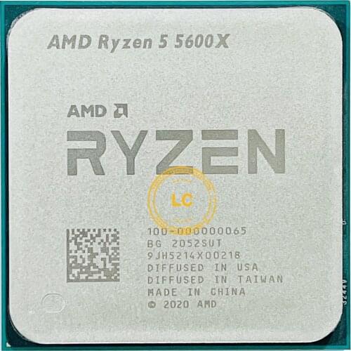 AMD Ryzen 5 5600X R5 5600X 3.7 GHz Six-Core Twelve-Thread CPU Processor 7NM 65W L3=32M 100-000000065 Socket AM4