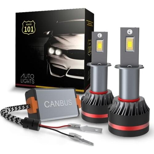 Route101 H3 LED Canbus Bulb 6000K Error Free Fog Light Headlight for 12v-24v Car Lamp Auto Lighting