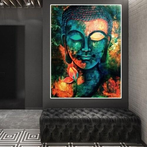 Modern Buddhism Posters and Prints Wall Art Canvas Painting Wall Decor Lord Buddha Pictures For Living Room Wall Temple Decor