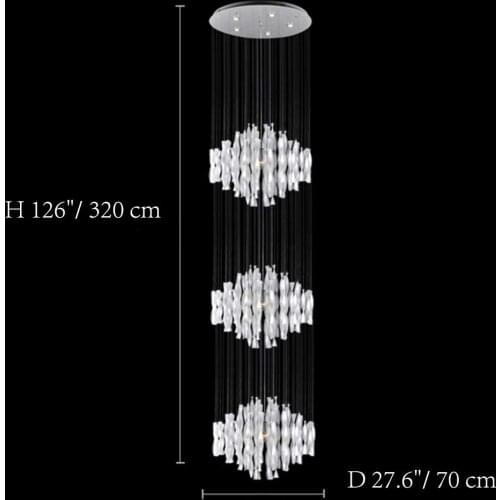 LED Crystal Chandelier Rain Drop Ceiling Light Fixture Modern Pendant lamp Decorative Lights for Foyer Staircase Entryway