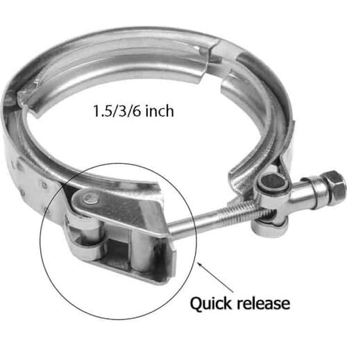 V band Clamp Universal Stainless steel 1.5/3/6 inch exhaust downpipe V band clamp clip High Quality