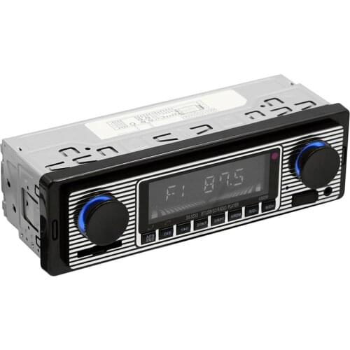 Vintage Bluetooth Car FM Radio MP3 Player USB AUX Classic Automobile Stereo Audio Support Handsfree Call Voice Broadcast