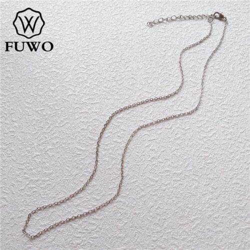 FUWO High Quality Brass Chain Necklaces With White Gold Dipped Dainty Elegant Bracelet Charm Chain For Pendant Making NC002