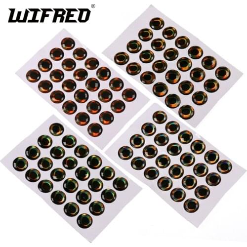 Wifreo 50PCS/Pack New 3D Bead Fish Eyes Fly Fishing Baits Lures Trout Steelhead Salmon Pike Streamer Fishing Fly Tying Material