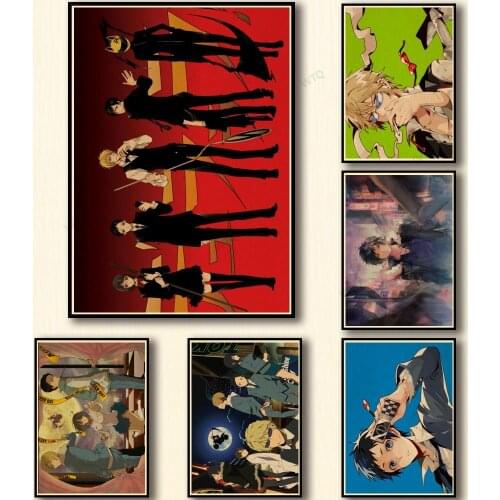 WTQ Canvas Painting Retro Poster DuRaRaRa!! Anime Posters Wall Decor Wall Art Picture for Living Room Decoration Home Deco