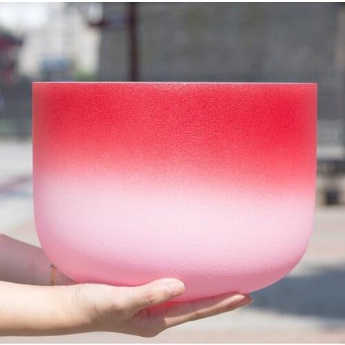 10 Inch C Root 440hz 432hz Red Light Pink Chakra Quartz Crystal Singing Bowl Sound Healing Stone 10"