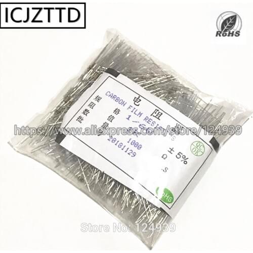 1000PCS 1/8W 1/6W 5% 620R 680R 750R 820R 910R 1K 1.2K 1.5K 1.8K 2K 2.2K 2.4K 2.7K 3K 3.3K 3.6K 3.9K 4.3K 4.7K carbon film RES