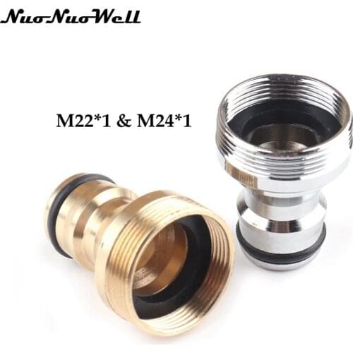 2pcs M22 M24 Thread Kitchen Faucet Quick Connector Bathroom Faucets Adapter Garden Water Connectors Basin Brass Joints