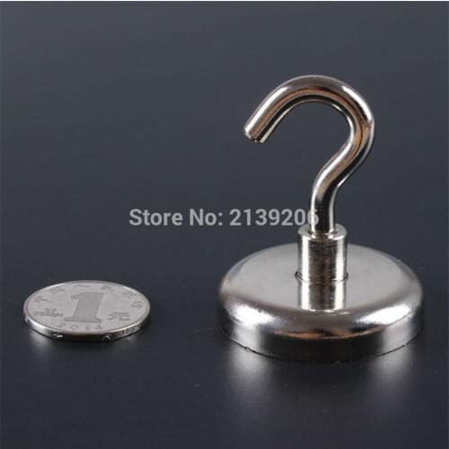4PCS D42mm Strong Neodymium Magnetic Hook with Vertical Pull Force 65KG