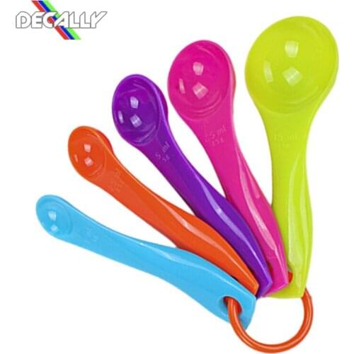 5 Pcs Measuring Spoons Colorful Plastic Measuring Spoons Useful Sugar Figures for Baking Spoons Kitchen Appliances for Baking