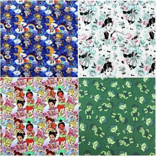 50*140CM Cartoon Character Cotton Fabric Printed Children Clothing Sewing Quilting Fabrics For Patchwork Needlework DIY Handmade