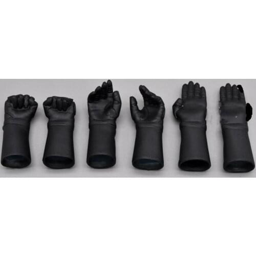 6pcs/set Fashion Mechanic Black Had Types Hand Gloves Models for 12''Figures Bodies Accessories DIY