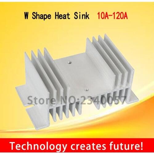 W shape Aluminum Single Phase Solid State Relay SSR Heat Sink Small Type Heat Dissipation form 10A to 120A radiator