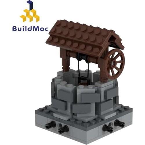 MOC-33504 Rural Retro Waters Well Street View Water Drawing Module Building Block Toy Childrens Gift