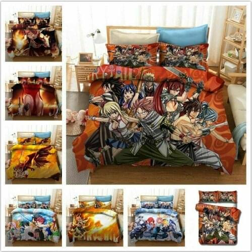 FAIRY TAIL Home Textile Pillow Case 3D Bed Linen Duvet Covers Comforter Bedding Sets Bed Set Home Decor Bedding