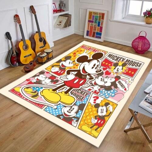 Disney Cartoon Mickey and Minnie Mouse Door Mat Kids Boys Girls Game Mat Bedroom Kitchen Carpet Indoor Bathroom Non-slip Mat