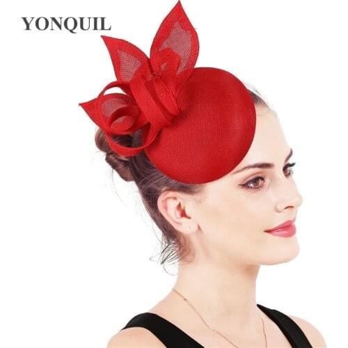 Imitation Sinamay Party Dinner Fedora Cap Hair Pin Bride Women Vintage Fascinator Nice Hat Formal Prom Derby Headpiece Accessory