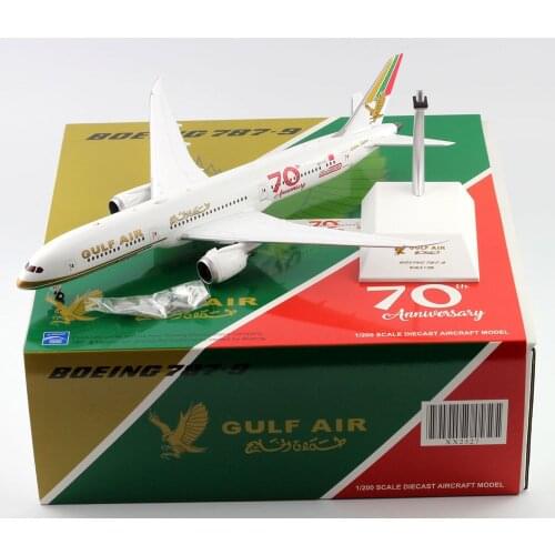 1:200 Alloy Collectible Plane JC Wings 1:200 XX2327 Gulf Air "Retro Livery" Boeing 787-9 Diecast Aircraft Jet Model Reg#A9C-FG