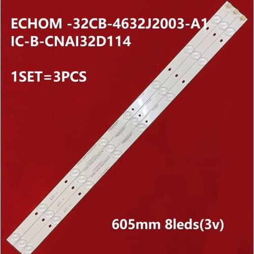 605mm kit 3pcs LED Backlight strip For IC-B-CNAI32D114 ECHOM-32CB-4632J2003-A1 Y5CD065 Y1XC067 LC-32TL2900 LC-32TL2800