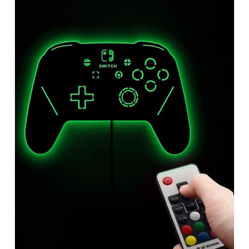 Gamepad Controller Luminous Wall Mirror Video Game LED Lighting Decor Boy Room Gaming Zone Wall Sign For Cool Light Gamer Gifts