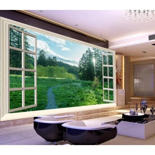 Beautiful scenery wallpapers green wallpapers flowers sunlight forest nature TV background wall outside the window