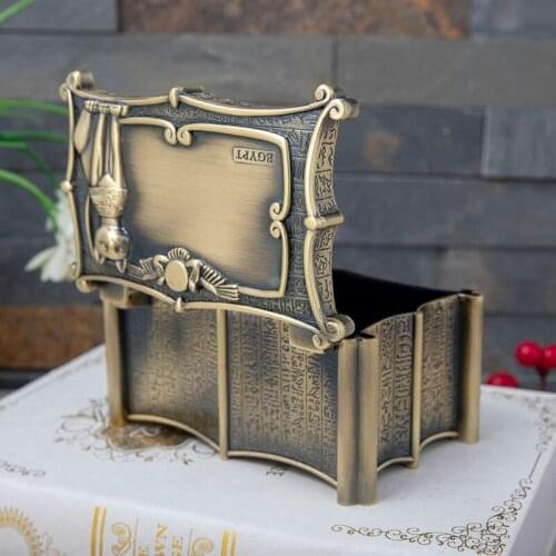 New Ancient Egyptian Cat God Creative Jewelry Box Retro Metal Princess Jewelry High-end Letter Gift Box Jewelry Box Storage Box