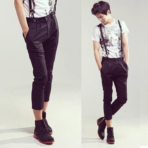 NEW ! summer nine minutes of pants tide mens feet pants casual pants in the Korean of cultivate ones morality straps trousers