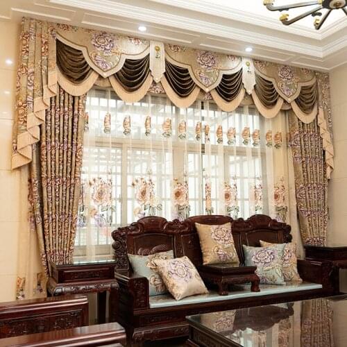 New European style 4D High-precision Products Customized Curtains for Living dining room bedroom Villa Luxury Jacquard Curtains